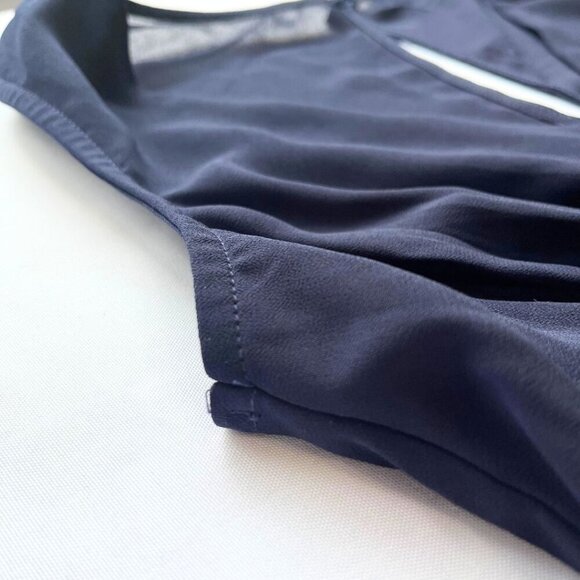 BHLDN CAPULET BRIDESMAID NAVY CHIFFON EVENING GOWN DRESS - S - Picture 12 of 15